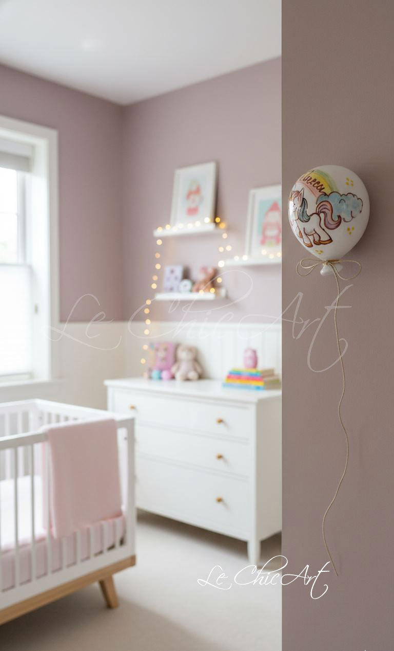 Large domed balloon favor set with name