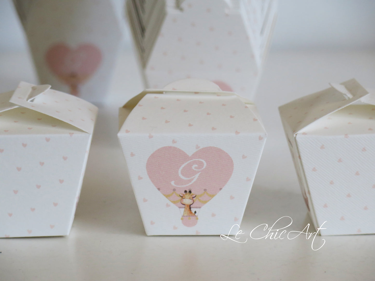 Set 20 pz Candy Box Confettata - Giraffa in Mongolfiera | Portaconfetti Battesimo