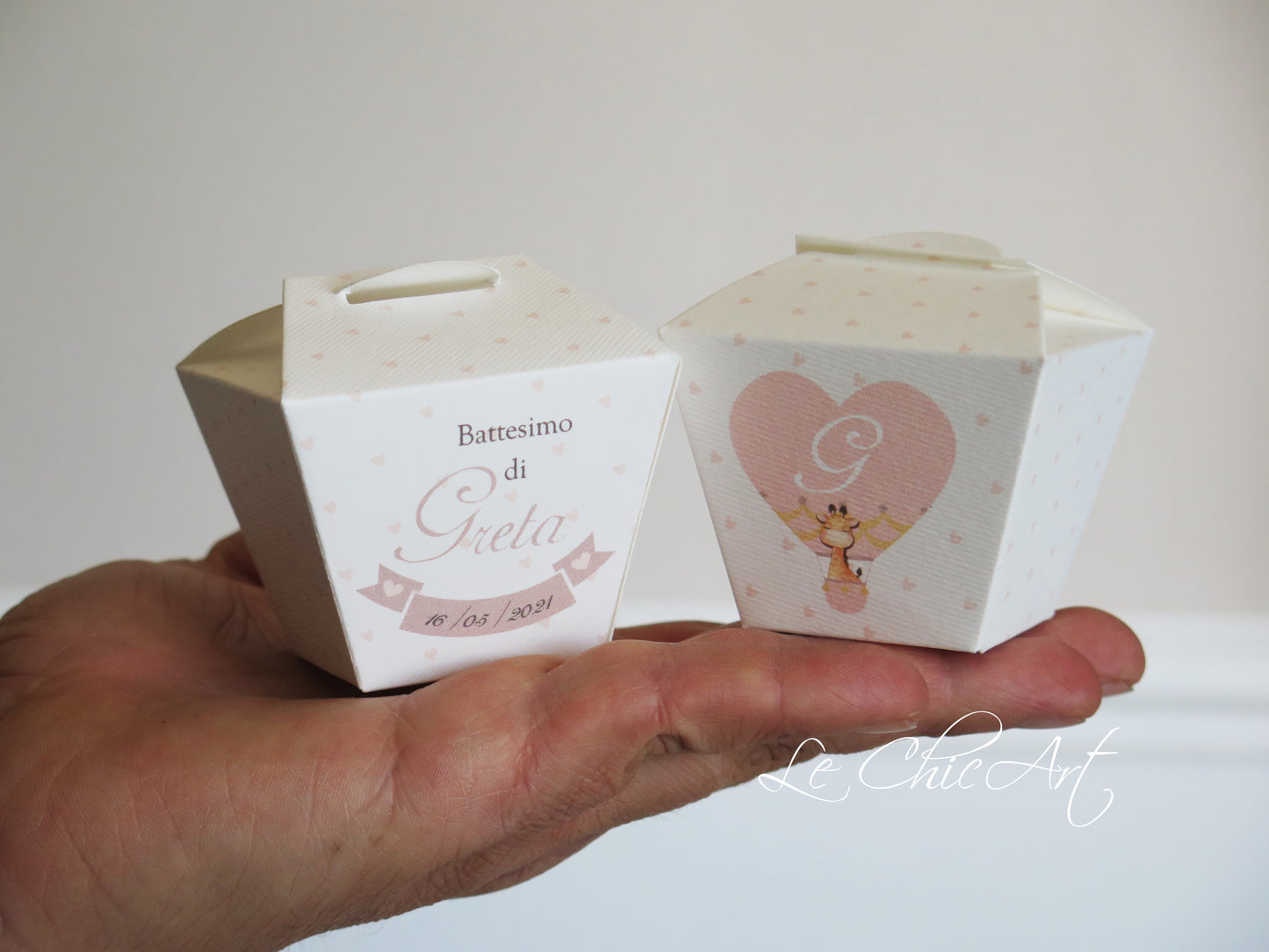 Set 20 pz Candy Box Confettata - Giraffa in Mongolfiera | Portaconfetti Battesimo