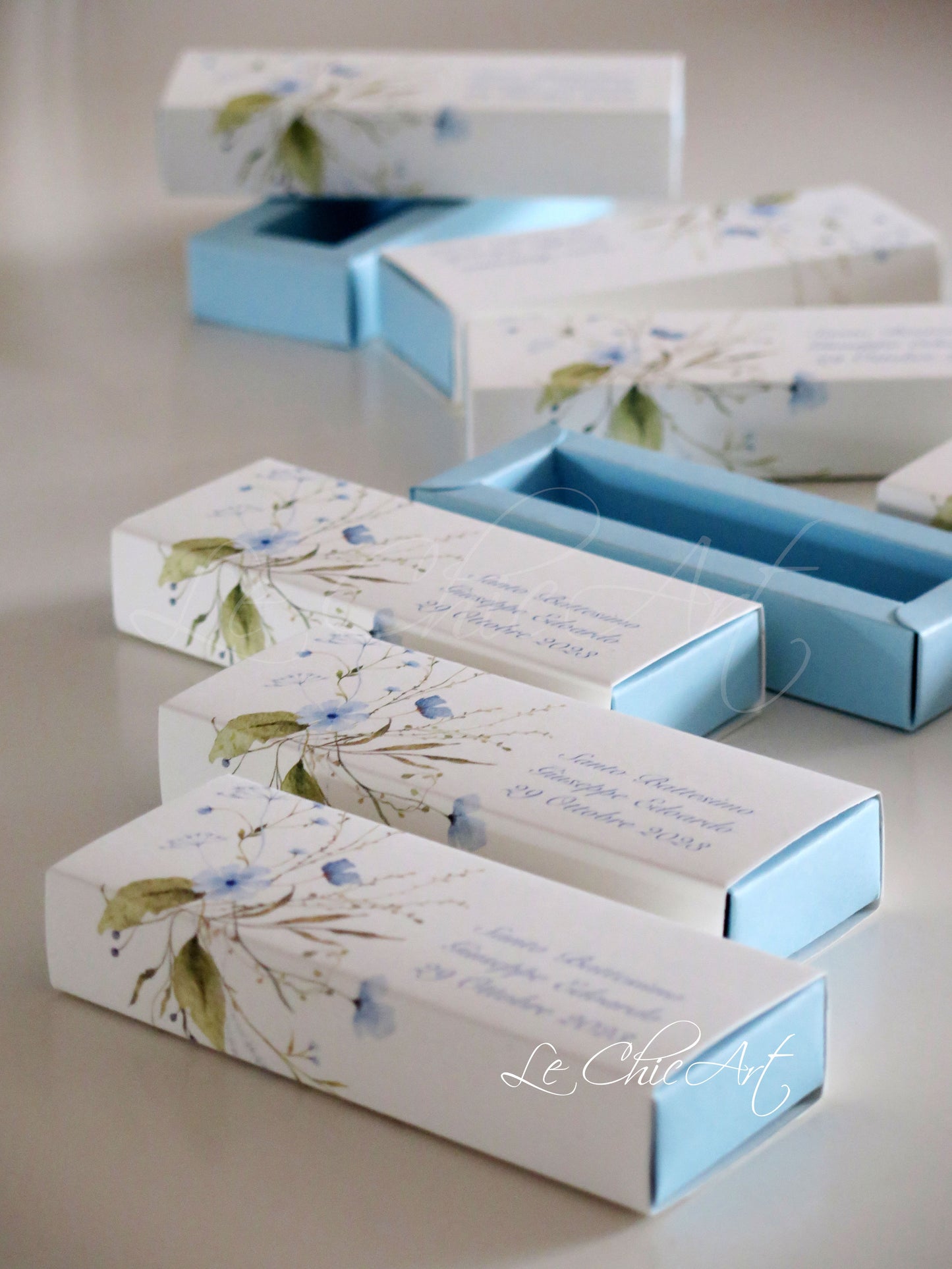 Set Scatole porta confetti a sfilo fiori campestri
