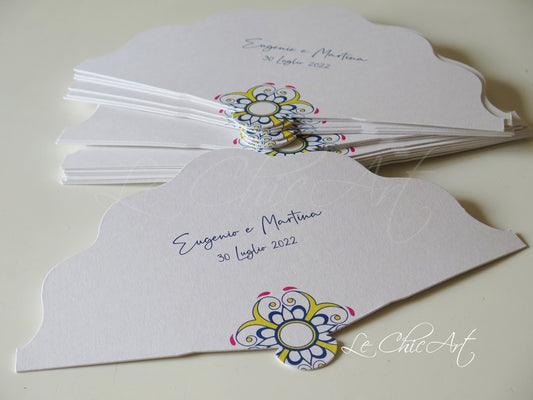 Set Ventaglio sagomato Personalizzato per Matrimonio