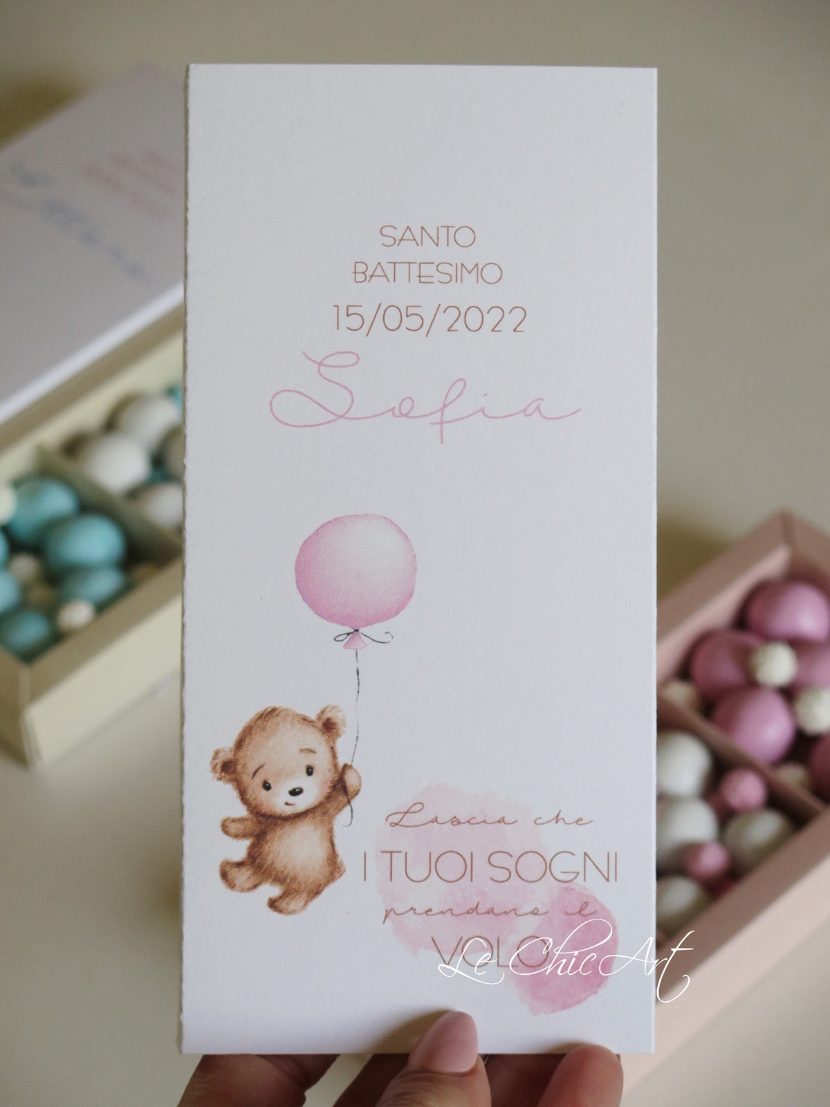 Bomboniere degustazione orsetto personalizzabili fascia sfilo elegante