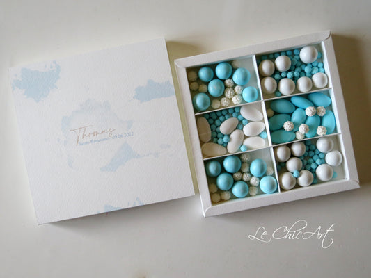 Set 10 scatole degustazione luxury 6 scomparti 42 confetti