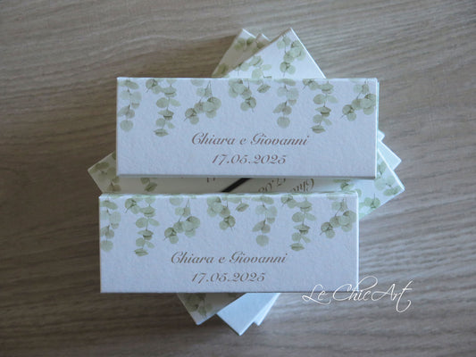 Set 20 scatole porta confetti eucalipto verde salvia mini sfilo per promessa matrimonio
