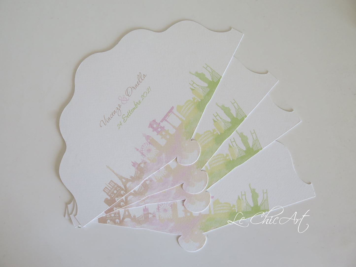 Set Ventaglio sagomato Personalizzato per Matrimonio