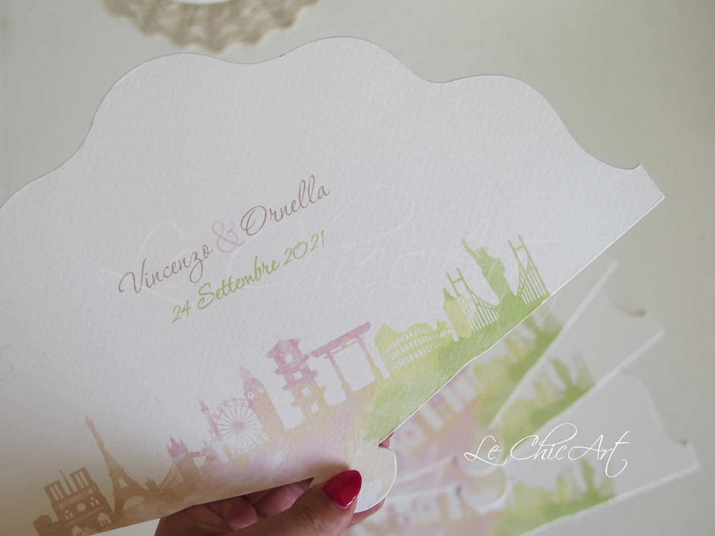 Set Ventaglio sagomato Personalizzato per Matrimonio