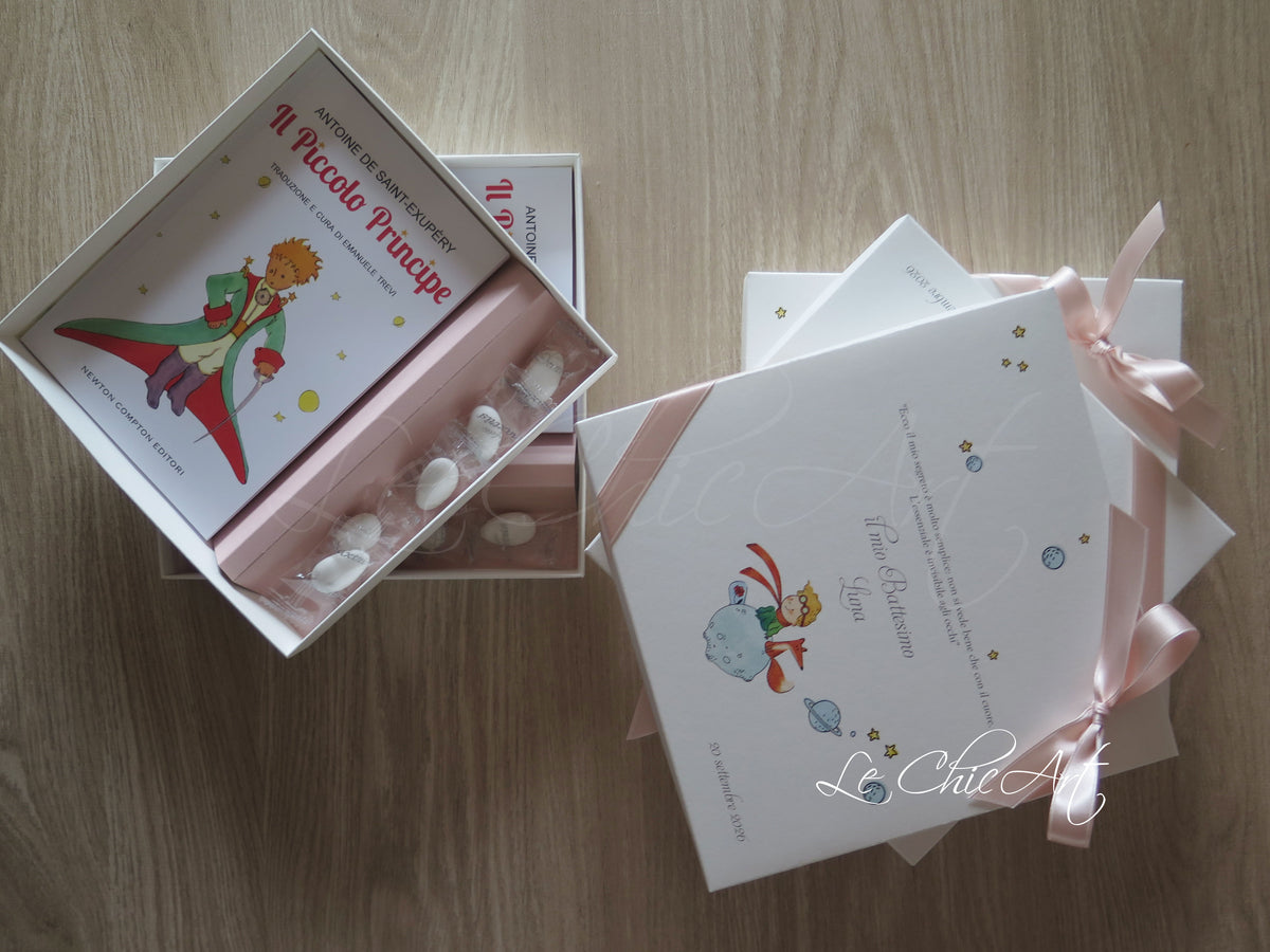 Bomboniera Il Piccolo Principe nella versione senza confetti con nastri forniti separatamente per il confezionamento