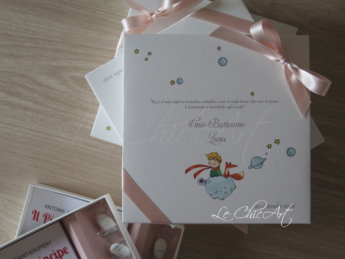 Set di bomboniere Il Piccolo Principe nella versione completa con 5 confetti Maxtris Crystal