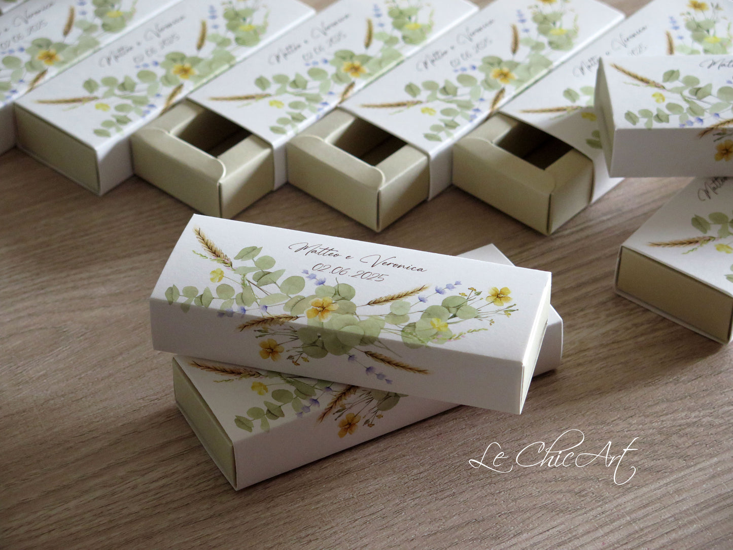 Set Scatole porta confetti a sfilo Fiori di campo